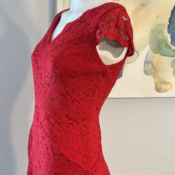 Liz Claiborne Red Lace Dress - Picture 2 of 9